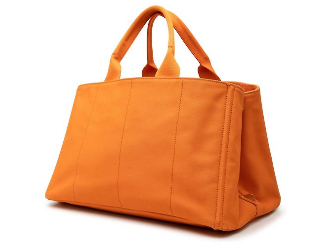 Bolso Tote Prada Orange Large Canvas Canapa Logo Naranja - vista 2