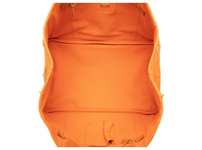 Bolso Tote Prada Orange Large Canvas Canapa Logo Naranja - vista 4