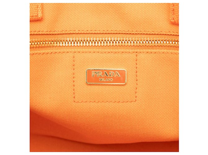 Bolso Tote Prada Orange Large Canvas Canapa Logo Naranja - vista 5