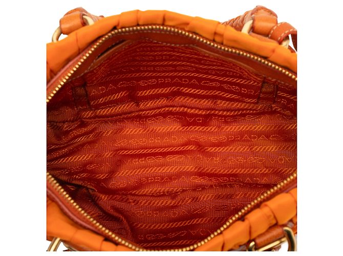 Bolsa Satchel Prada Orange Tessuto Gaufre Laranja - vista 4