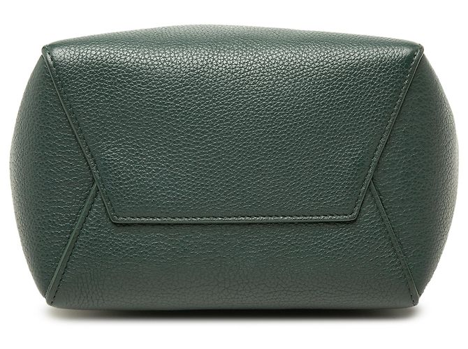 Céline Bolso Bucket Seau Sangle Celine Small de piel de becerro granulada verde Verde oscuro - vista 3