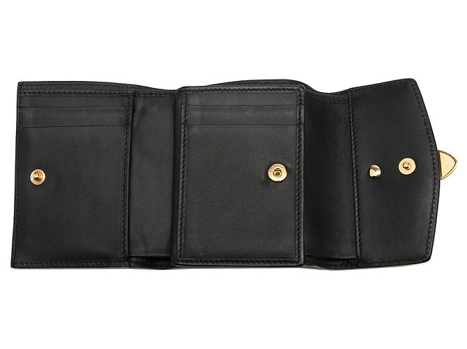 Portafoglio piccolo a tre scomparti Gucci in pelle di vitello nera Web Sylvie Nero - vista 4
