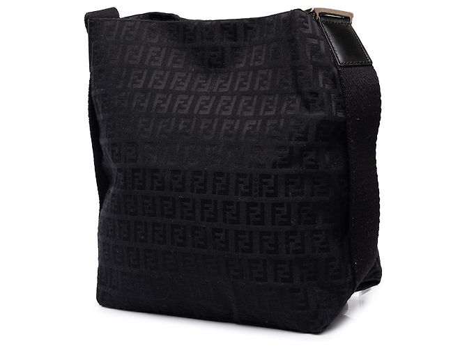 Fendi Borsa a Tracolla Piccola Zucchino Canvas Nera Nero - vista 2