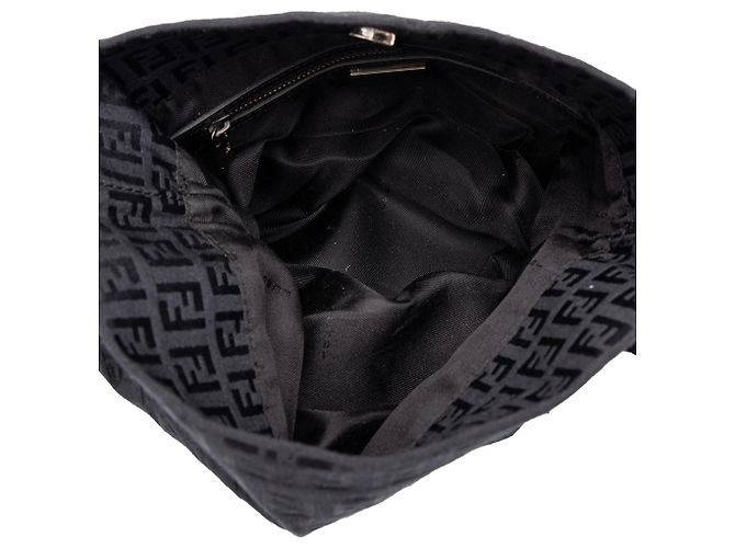 Fendi Borsa a Tracolla Piccola Zucchino Canvas Nera Nero - vista 4