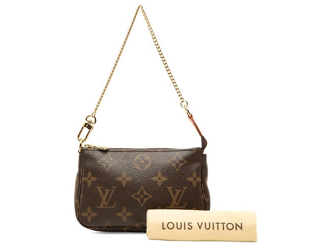 Louis Vuitton Brown Monogram Mini Pochette Accessoires Marrone - vista 7