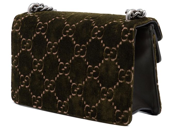 Borsa a tracolla Dionysus in velluto GG media verde Gucci Verde oliva - vista 2