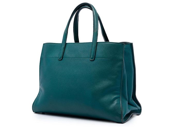 Borsa Tote Prada Blue Saffiano Soft Triple Pocket - vista 2
