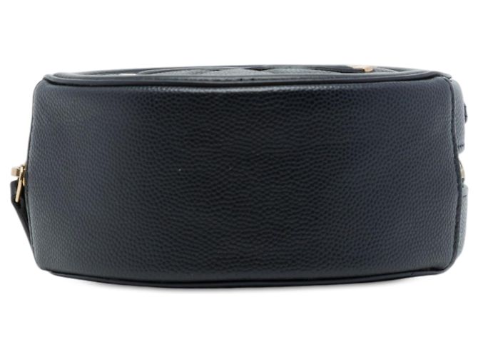 Chanel Black Caviar CC Filigree Runde Clutch mit Kette Schwarz - Ansicht 3