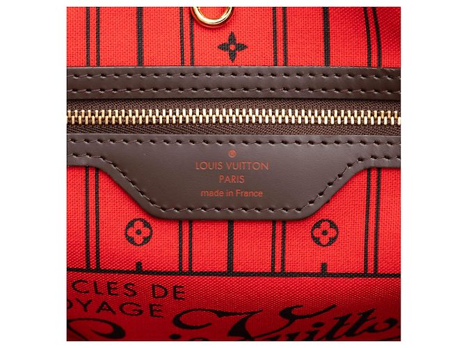 Louis Vuitton Brown Damier Ebene Neverfull MM Marrone - vista 5