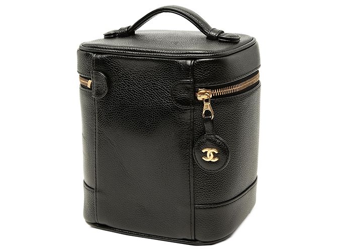 Estuche de maquillaje Chanel Black CC Caviar Vanity Case Negro - vista 2