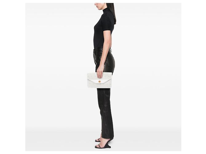 Clutch Dior in tela rivestita honeycomb bianca Bianco - vista 6