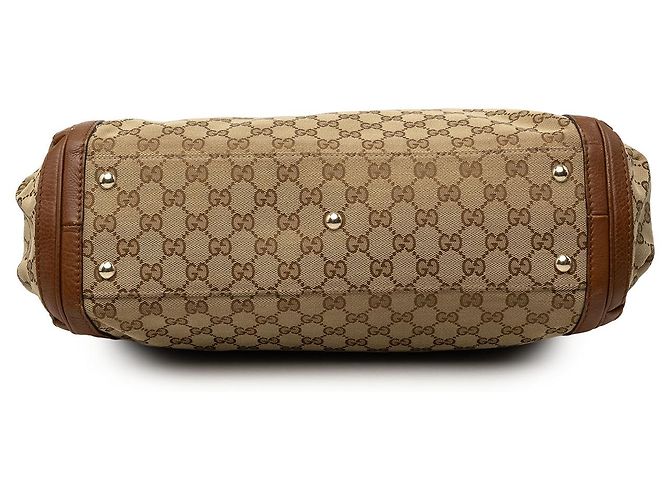 Borsa Tote Convertibile Gucci Bella in Canvas GG Beige - vista 3