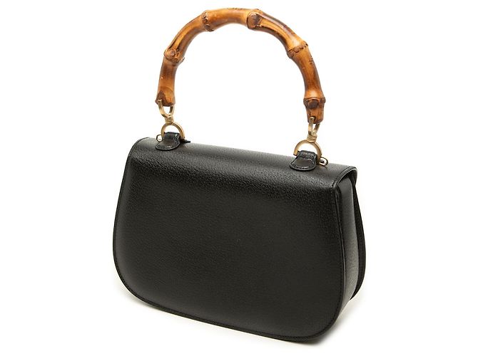 Gucci Black Grained Calfskin Bamboo Night Nero - vista 2