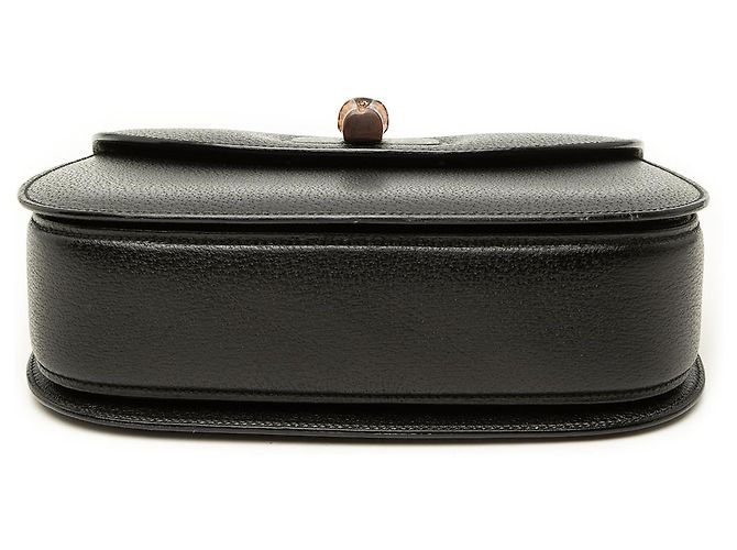 Gucci Black Grained Calfskin Bamboo Night Nero - vista 3