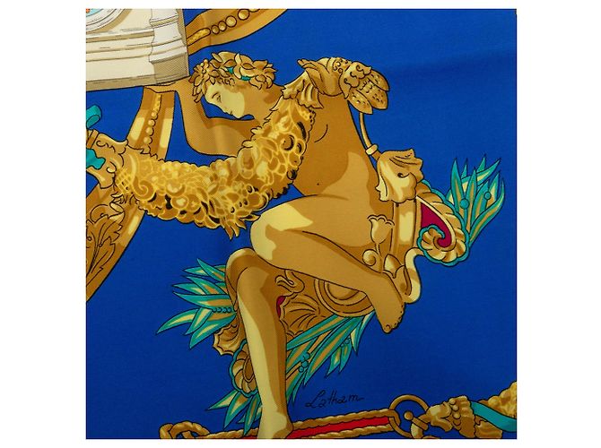 Foulard di seta Hermès Blue Hommage A Charles Garnier 90 - vista 3
