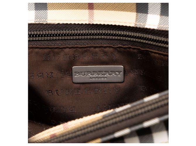Burberry Beige House Check beschichtete Canvas Tote - Ansicht 5