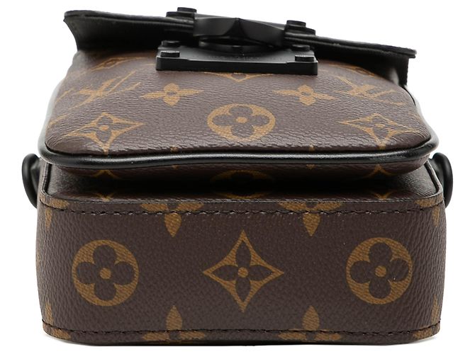 Louis Vuitton Brown Monogram Macassar S Lock Vertical Wearable Crossbody Marrone - vista 3