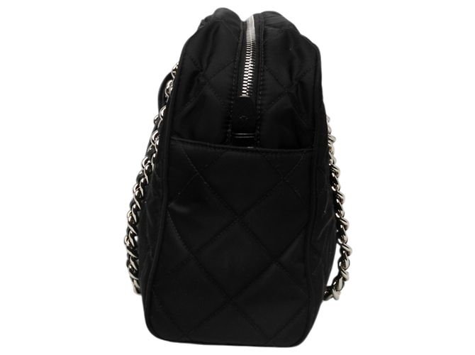 Sac à épaule Prada en tissu Impuntu noir avec chaîne - vue 6