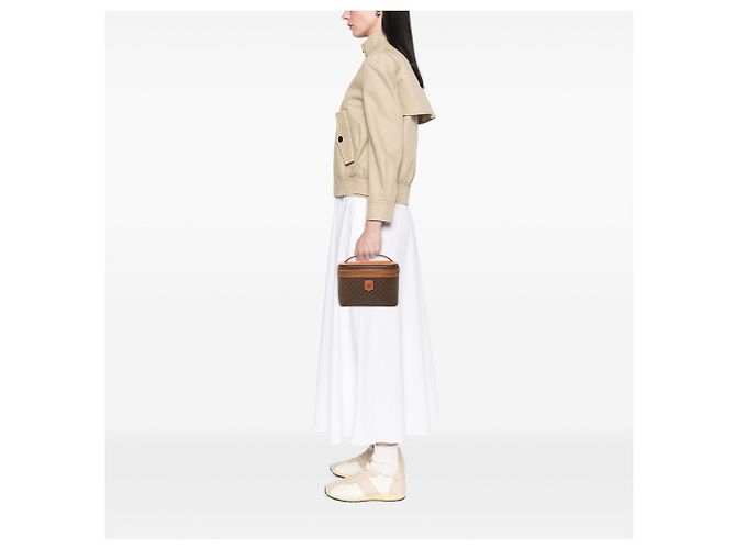 Céline Borsa beauty Celine Brown Macadam Coated Canvas Marrone - vista 7