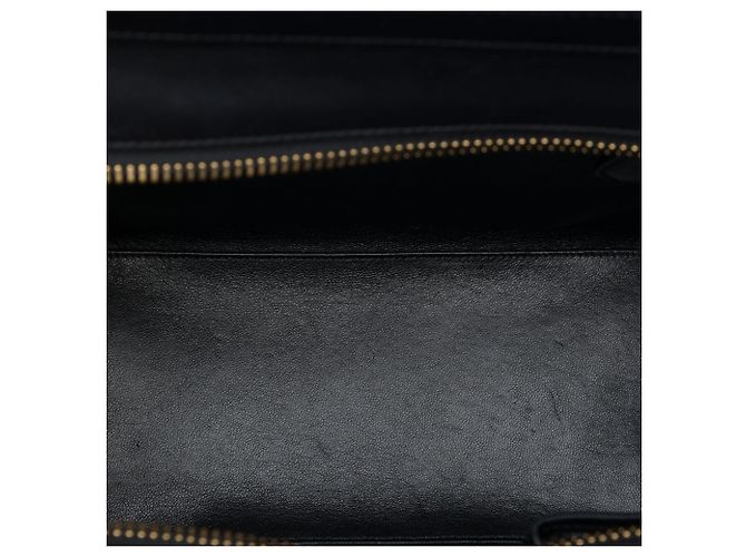 Céline Celine Borsa Tote Luggage Micro in Tela Tricolor e Pelle Marrone Beige - vista 4