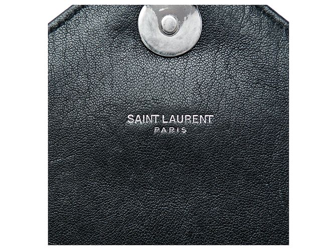 Autre Marque Borsa Satchel College Saint Laurent in pelle di pecora monogramma chevron nera Large Nero - vista 5