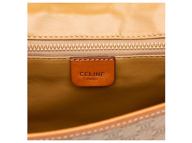16 Céline Borsa a tracolla Celine Beige Macadam Coated Canvas - vista 5