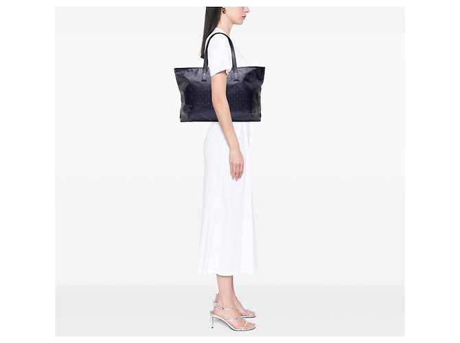 Tote Gucci Blu Large Stampa GG Blu navy - vista 7