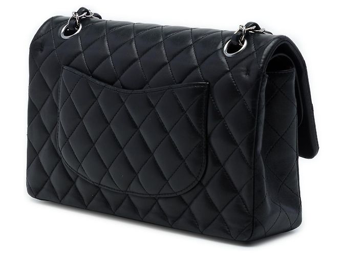 Chanel Black Medium Classic Lambskin Double Flap Negro - vista 2