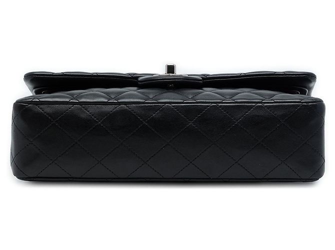 Chanel Black Medium Classic Lambskin Double Flap Negro - vista 3
