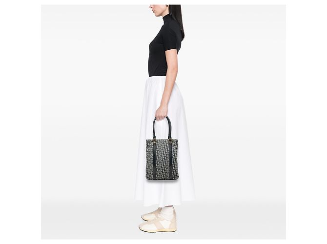 Autre Marque Borsa Tote Dior Blue Diorissimo Trotter Canvas - vista 6