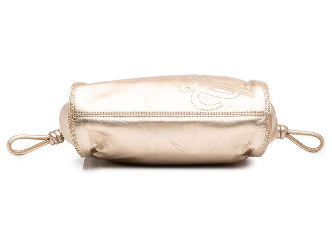 Borsa LOEWE Anagram Knot in nappa metallizzata oro D'oro - vista 3