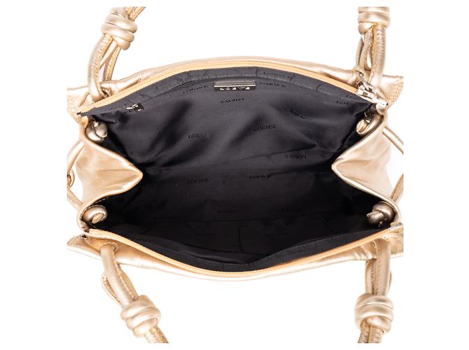 Borsa LOEWE Anagram Knot in nappa metallizzata oro D'oro - vista 4