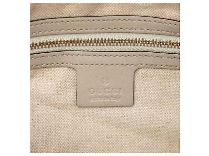 Borsa Mayfair Satchel Gucci in tela GG beige e Web - vista 5