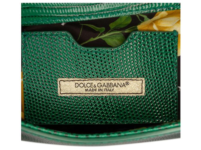 Borsa Miss Sicily Dolce & Gabbana in vitello embossed iguana verde, piccola - vista 5