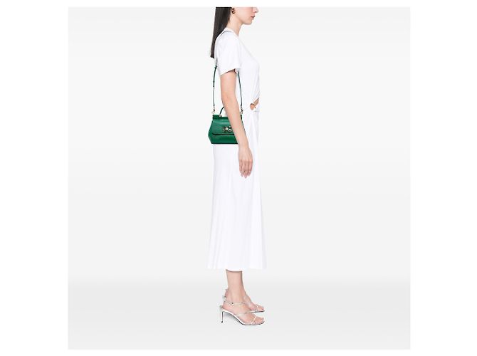 Borsa Miss Sicily Dolce & Gabbana in vitello embossed iguana verde, piccola - vista 6