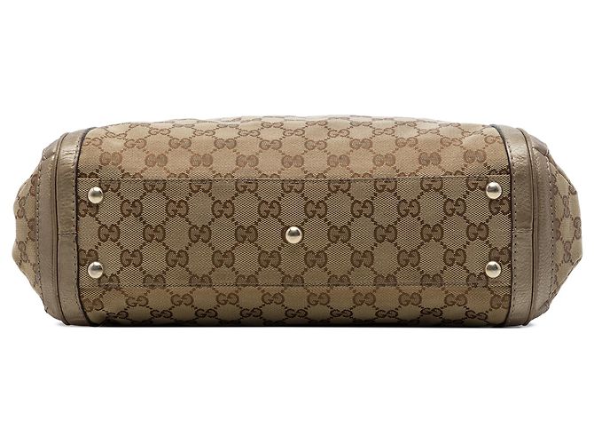 Borsa Satchel Gucci Bella in tela GG beige - vista 3