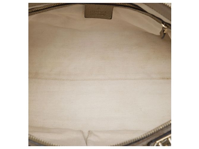 Borsa Satchel Gucci Bella in tela GG beige - vista 4