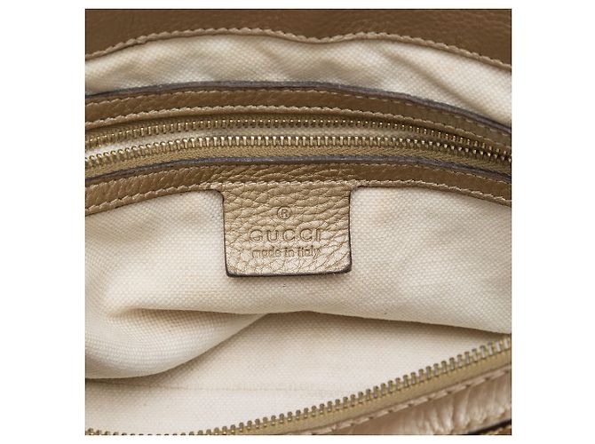 Borsa Satchel Gucci Bella in tela GG beige - vista 5