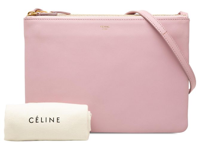 Céline Celine Pink Large Lambskin Trio Crossbody - view 7