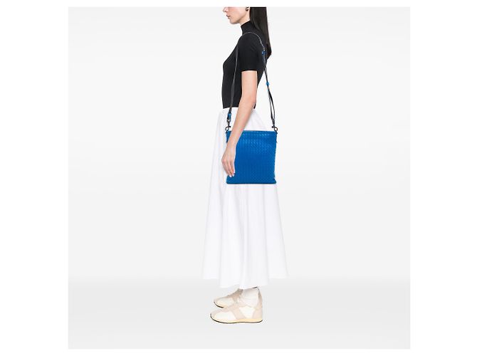 Bottega Veneta Borsa a tracolla VN in Nappa Intrecciato blu - vista 5