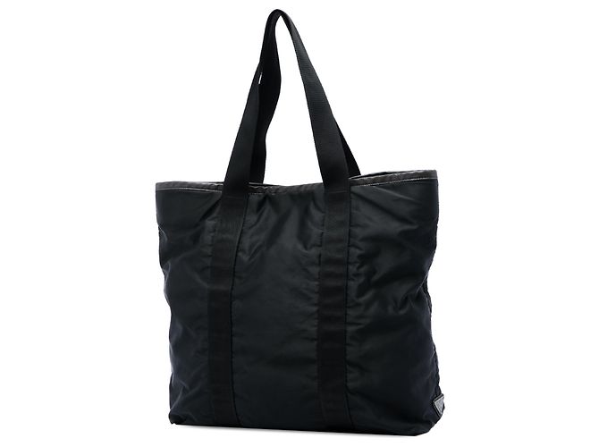 Tote Prada in Tessuto con rifiniture in Saffiano nero - vista 2