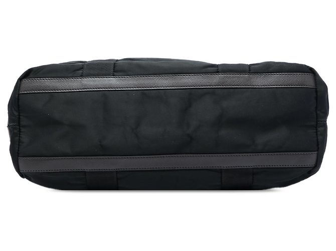 Tote Prada in Tessuto con rifiniture in Saffiano nero - vista 3