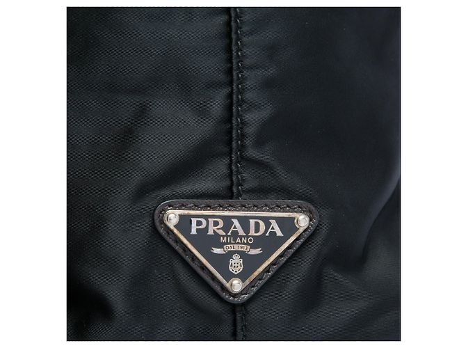Tote Prada in Tessuto con rifiniture in Saffiano nero - vista 6