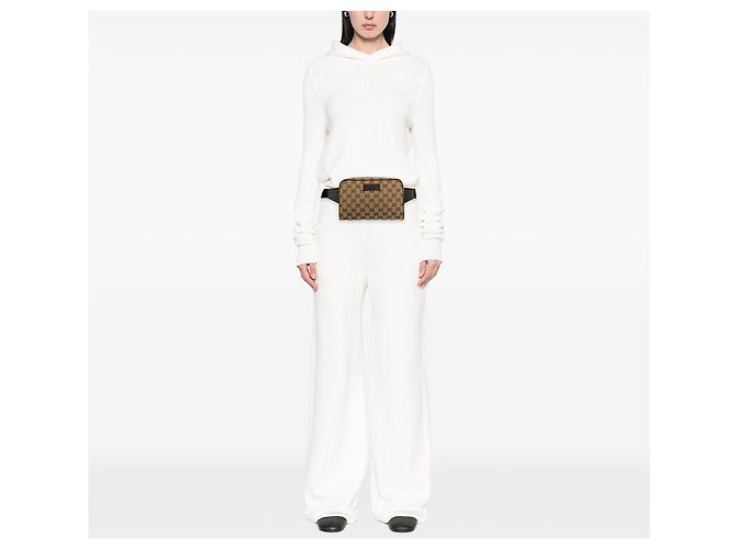 Borsetta a cintura Gucci in tela GG beige - vista 6