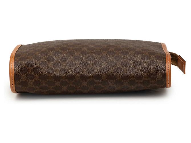Céline Clutch Celine Brown Macadam Coated Canvas Castaño - vista 3