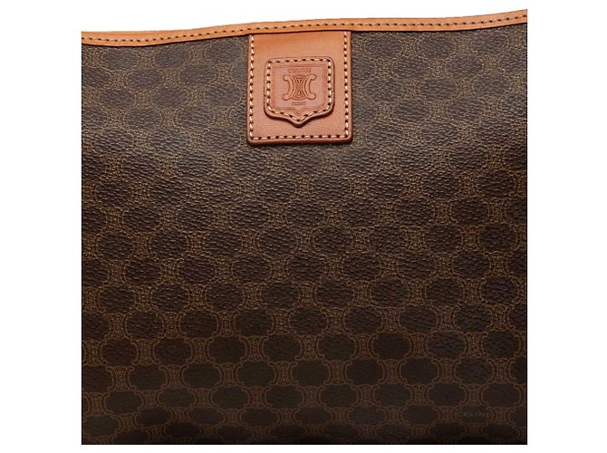 Céline Clutch Celine Brown Macadam Coated Canvas Castaño - vista 6
