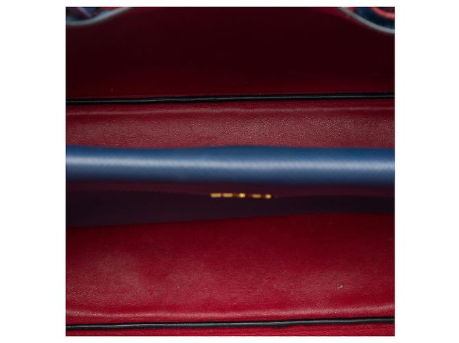 Sac à main Prada Blue Medium Saffiano Cuir à double anse Bleu Bleu foncé - vue 4