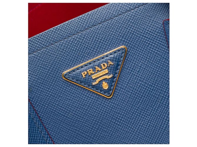 Sac à main Prada Blue Medium Saffiano Cuir à double anse Bleu Bleu foncé - vue 5
