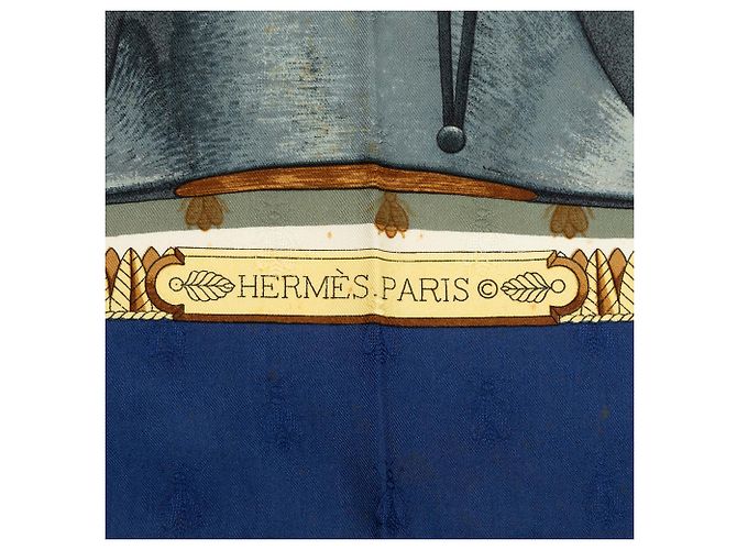 Lenço de seda Hermès Blue Napoleon 90 Azul Azul marinho - vista 3