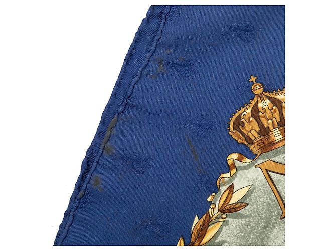 Lenço de seda Hermès Blue Napoleon 90 Azul Azul marinho - vista 7